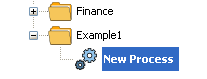 The new process showing under the example 1 folder.